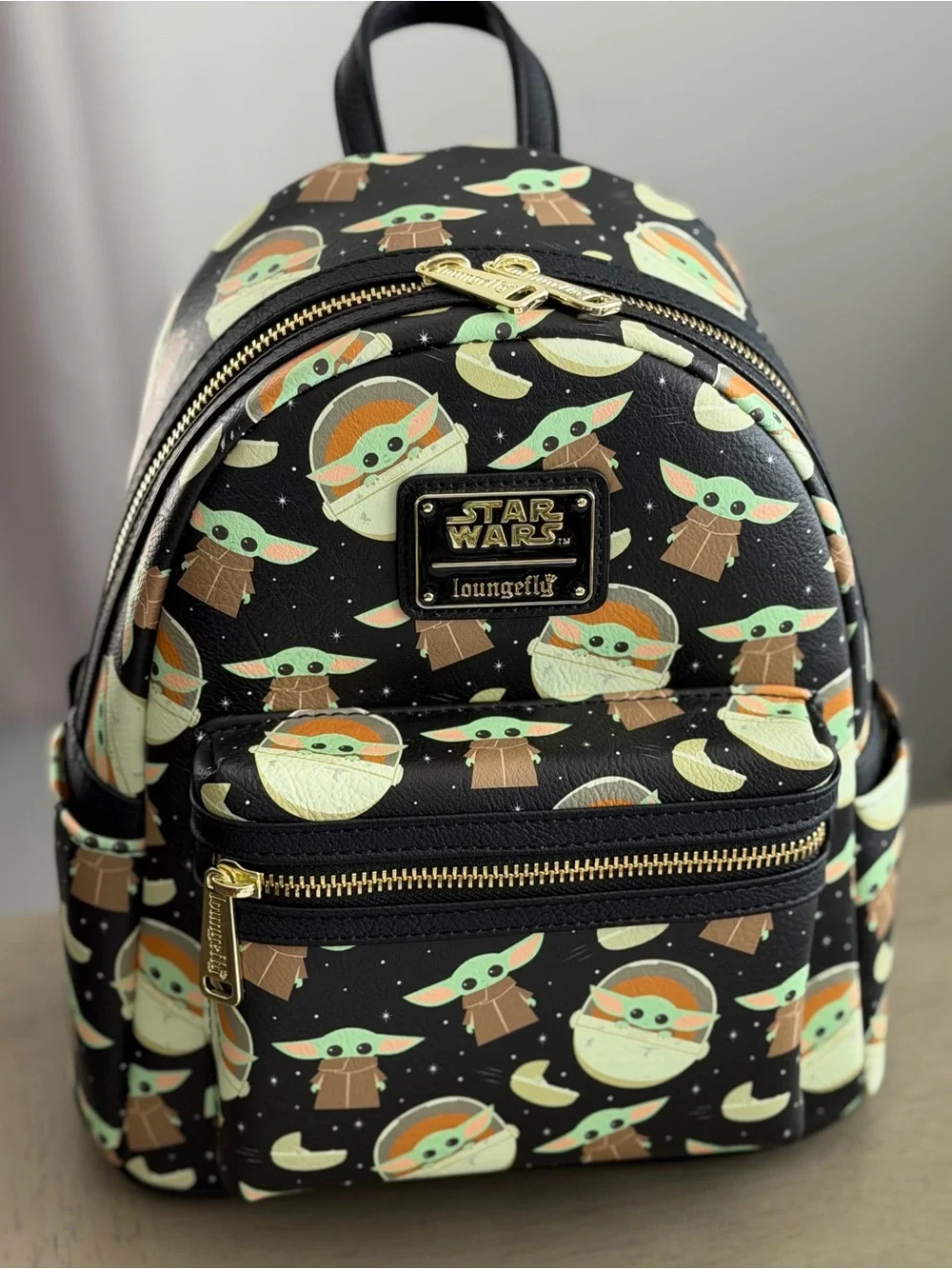 Loungefly Mandalorian Grogu Black Mini Backpack